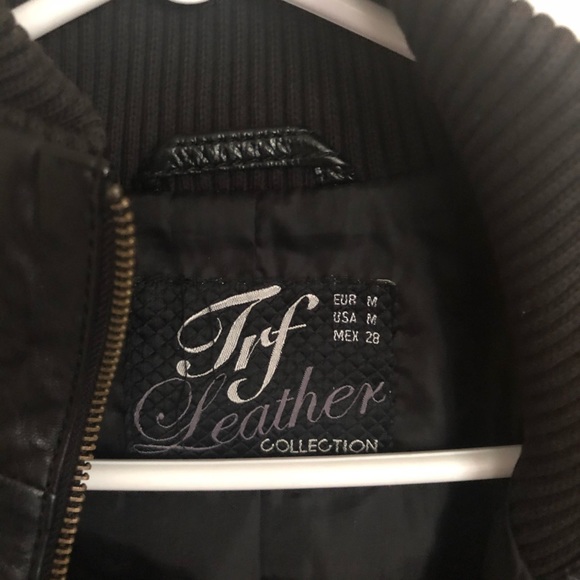 Black faux leather zip up jacket from ZARA size M - Picture 2 of 4